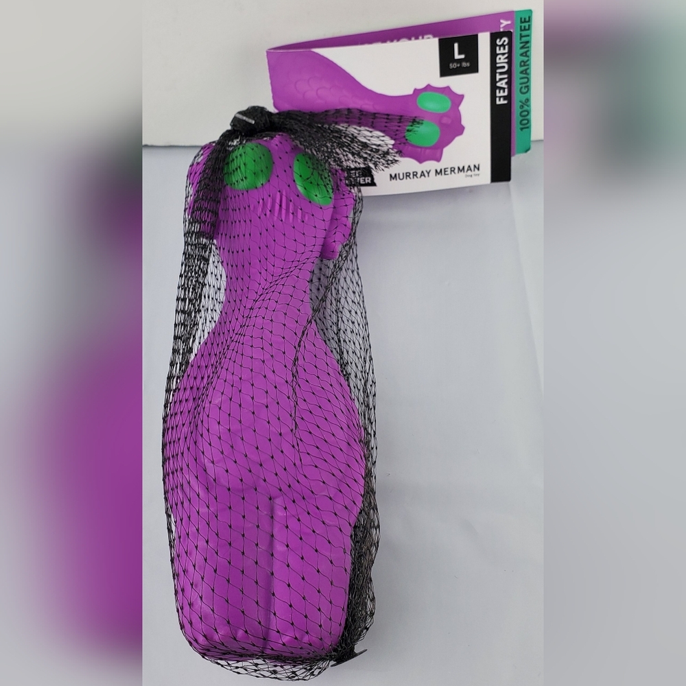 Bark Super Chewer Purple Murray Merman 50+ lbs Nylon Dog Toy - Size L - NEW